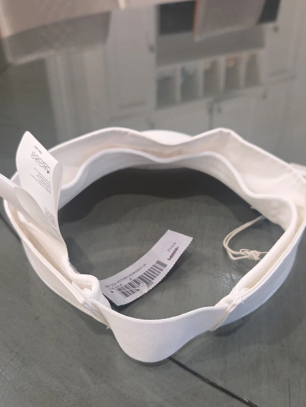 Kith Kids White Visor with Navy Logo